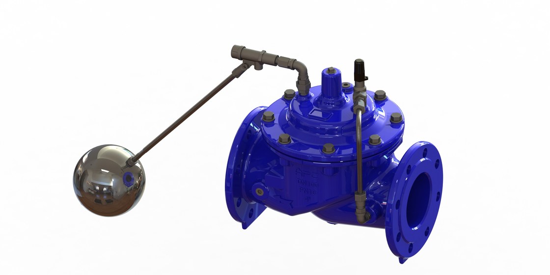 Epoxy Coated Modulating Float Operated Valve , Full Bore Water Level Float Valve