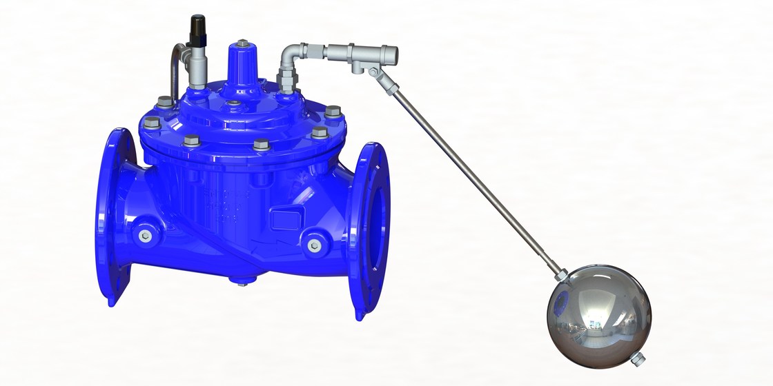 Epoxy Coated Modulating Float Operated Valve , Full Bore Water Level Float Valve