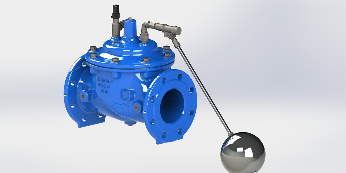 Epoxy Coated Modulating Float Operated Valve , Full Bore Water Level Float Valve