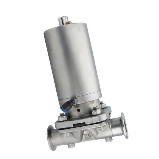 Τρι βαλβίδα διαφραγμάτων σφιγκτηρών ανοξείδωτου με τον πνευματικό ενεργοποιητή