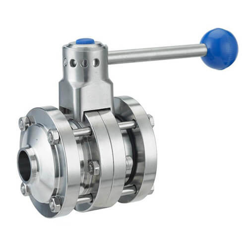 乳製品/フルーツ ジュースのための溶接のタイプ ステンレス製の蝶弁はファイルした