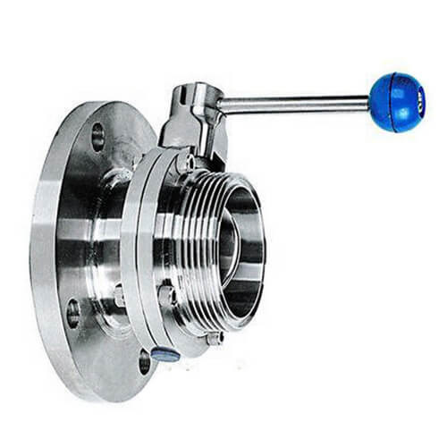 DN25 - válvula de borboleta de 200 manuais com quadrado/extremidade redonda da conexão da flange