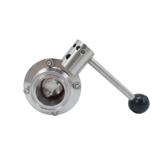 Ręczny sanitarny zawór motylkowy, zawór motylkowy ze stali nierdzewnej 304 316L Tri Clamp