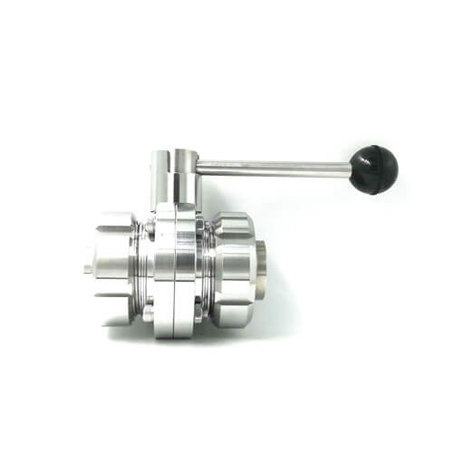 La válvula de mariposa higiénica, varón roscó 304 la válvula de mariposa de 316L SS