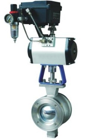 Tipo peso ligero montado muñón de V de la válvula para el control de flujo exacto industrial