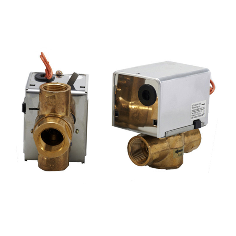 Vávula de bola eléctrica de vuelta de la primavera de 2 maneras/3 maneras para el sistema del FCU/de la HVAC