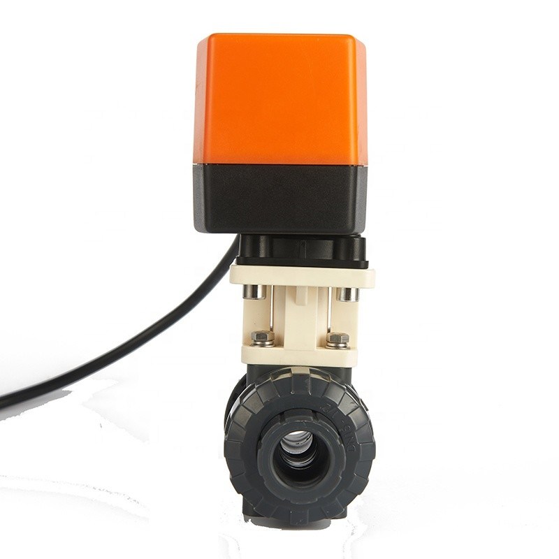 DN15 1/2のインチ2の方法電気作動させた球弁は、プラスチック ポリ塩化ビニールの球弁にモーターを備えた