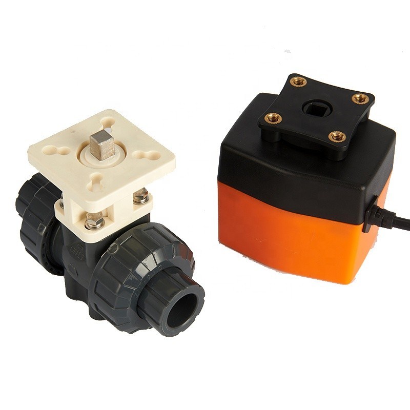 DN15 1/2のインチ2の方法電気作動させた球弁は、プラスチック ポリ塩化ビニールの球弁にモーターを備えた