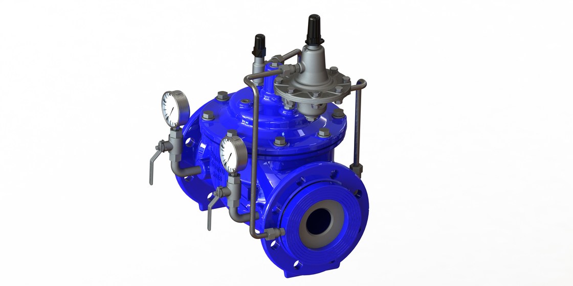 Válvula limitadora del flujo azul de RAL 5010, flujo exacto Rate Control Valve