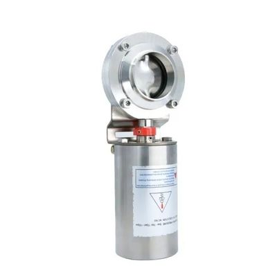 Low Pressure Hygienic Stainless Butterfly Valve With Pneumatic Actuator